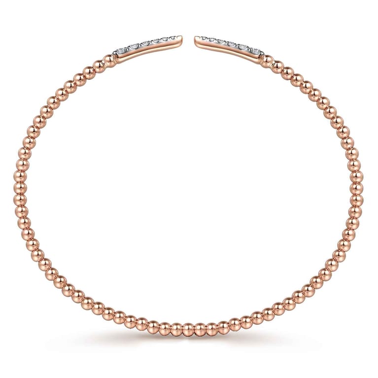 14K Rose Gold Bujukan Diamond Spikes Split Bangle - 0.25 ct - Shot 3