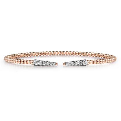 14K Rose Gold Bujukan Diamond Spikes Split Bangle
