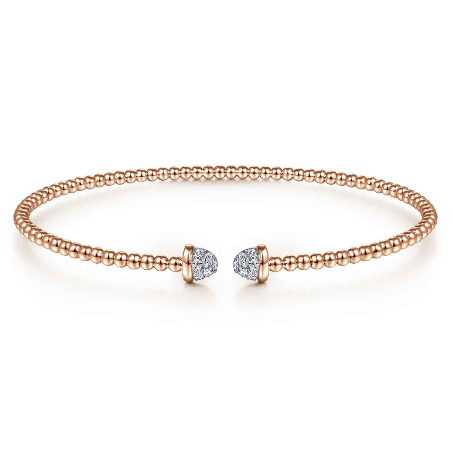 14K Rose Gold Bujukan Diamond Split Bangle - 0.2 ct - Shot 1