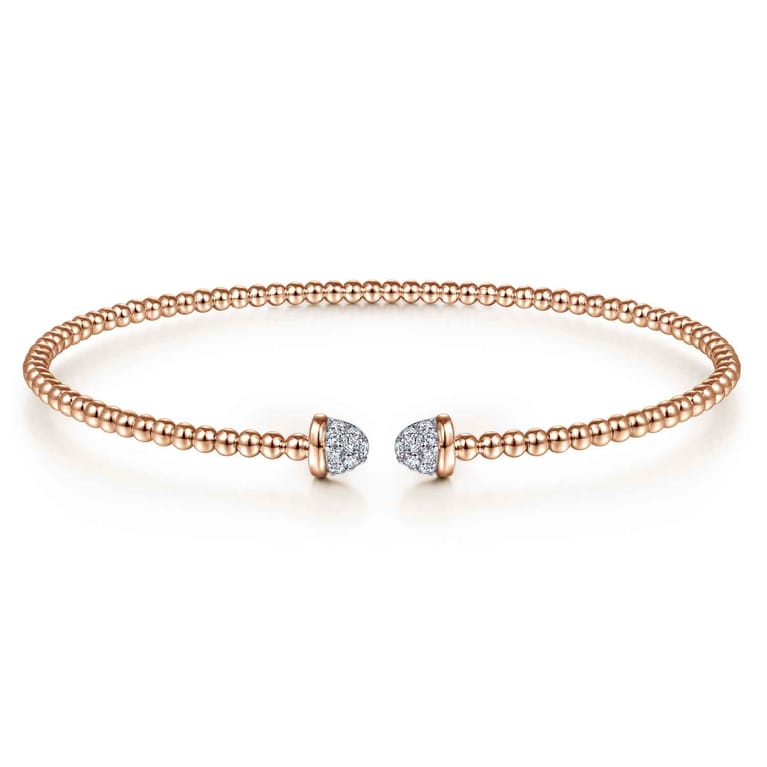 14K Rose Gold Bujukan Diamond Split Bangle - 0.2 ct - Shot 1