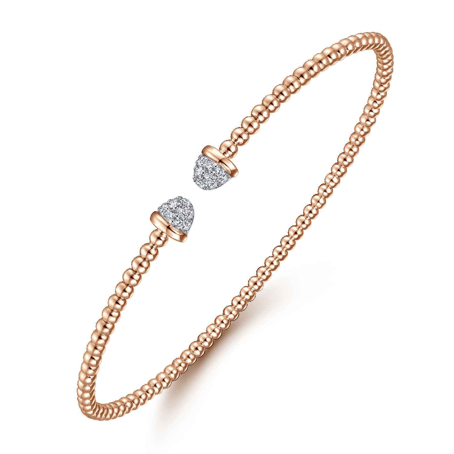 14K Rose Gold Bujukan Diamond Split Bangle - 0.2 ct - Shot 2
