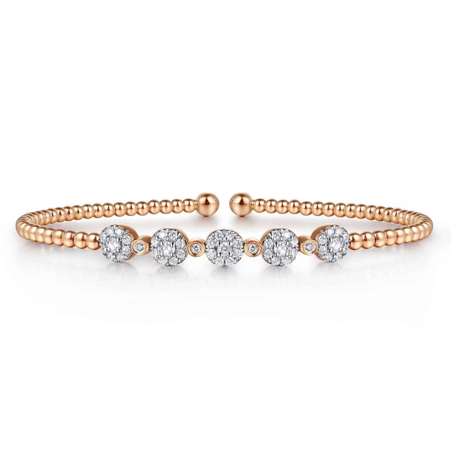 14K Rose Gold Bujukan Diamond Split Bangle - 0.38 ct - Shot 1