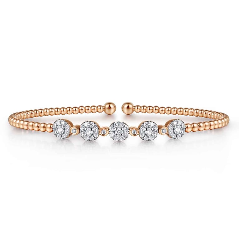 14K Rose Gold Bujukan Diamond Split Bangle - 0.38 ct - Shot 1