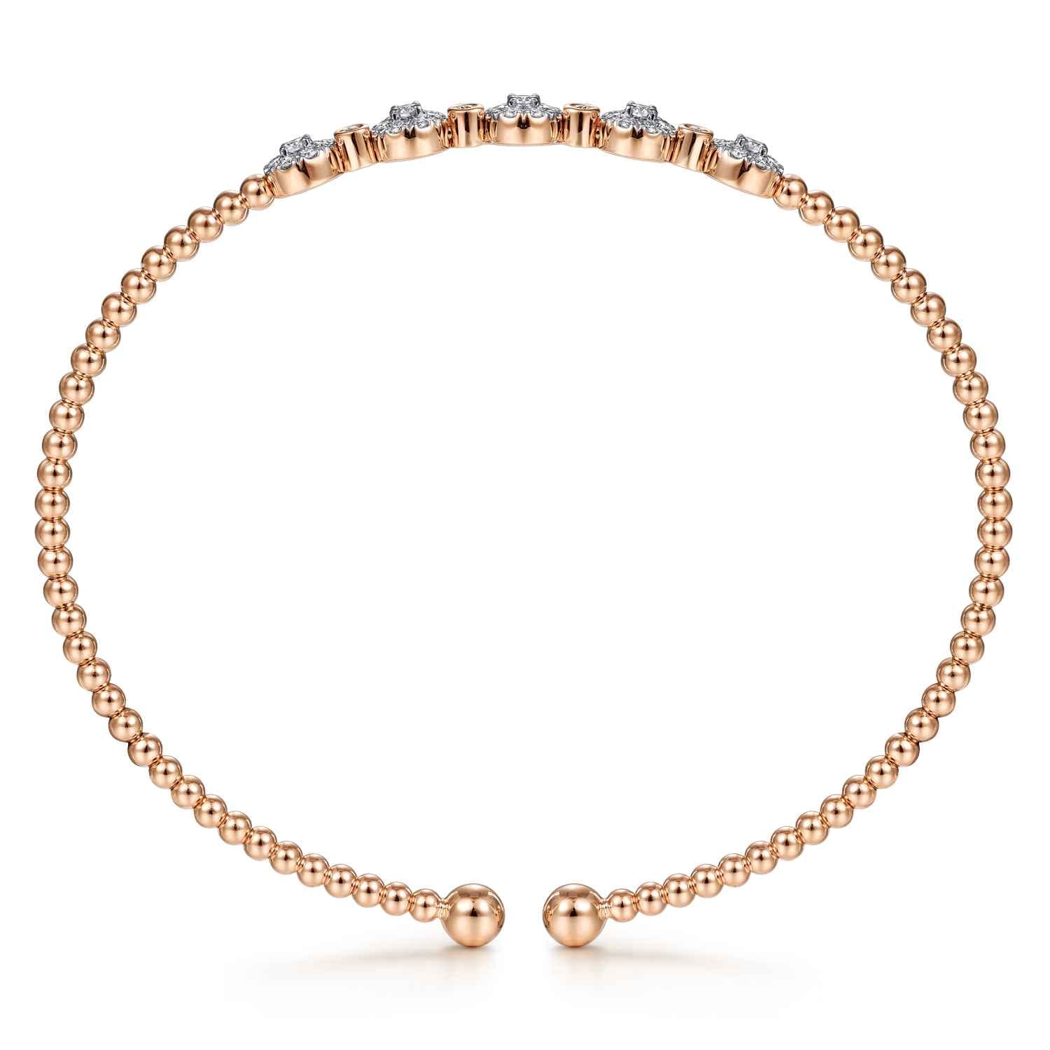 14K Rose Gold Bujukan Diamond Split Bangle - 0.38 ct - Shot 3