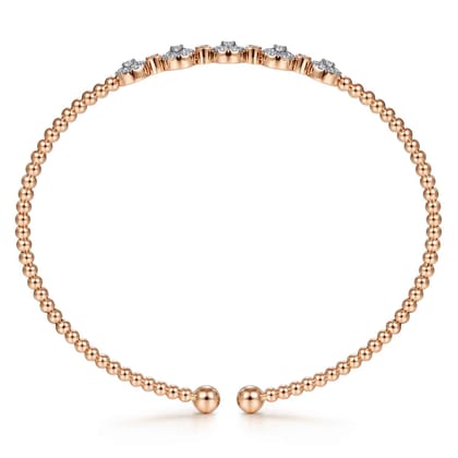 14K Rose Gold Bujukan Diamond Split Bangle