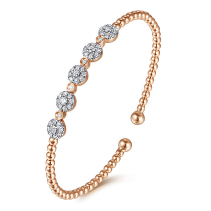 14K Rose Gold Bujukan Diamond Split Bangle