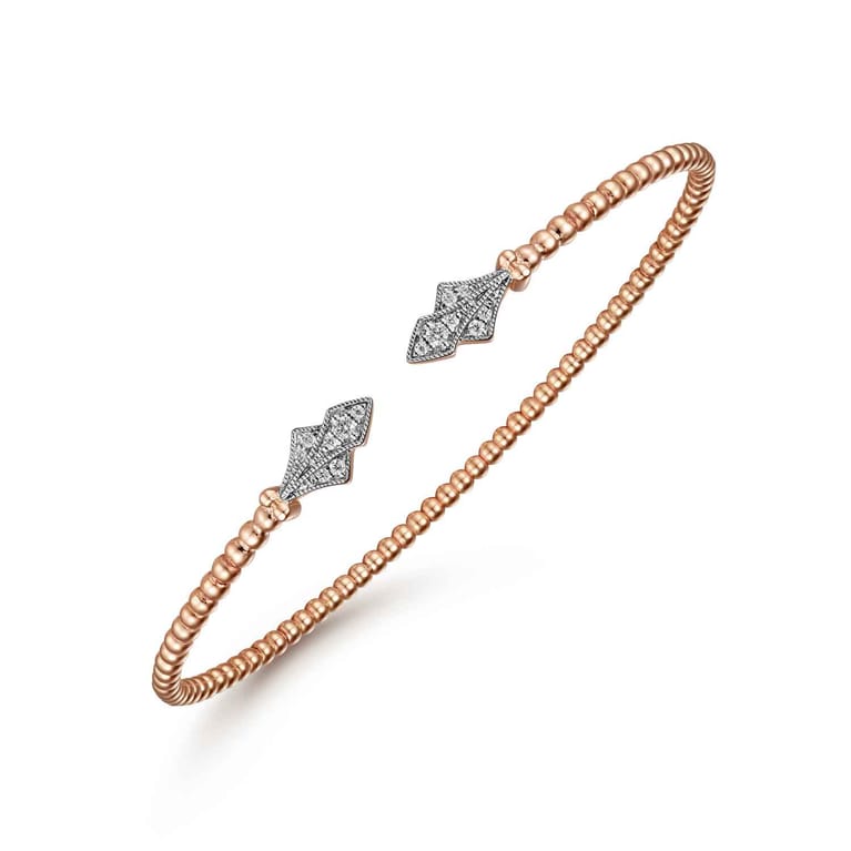 14K Rose Gold Bujukan Diamond Split Cuff - 0.11 ct - Shot 2