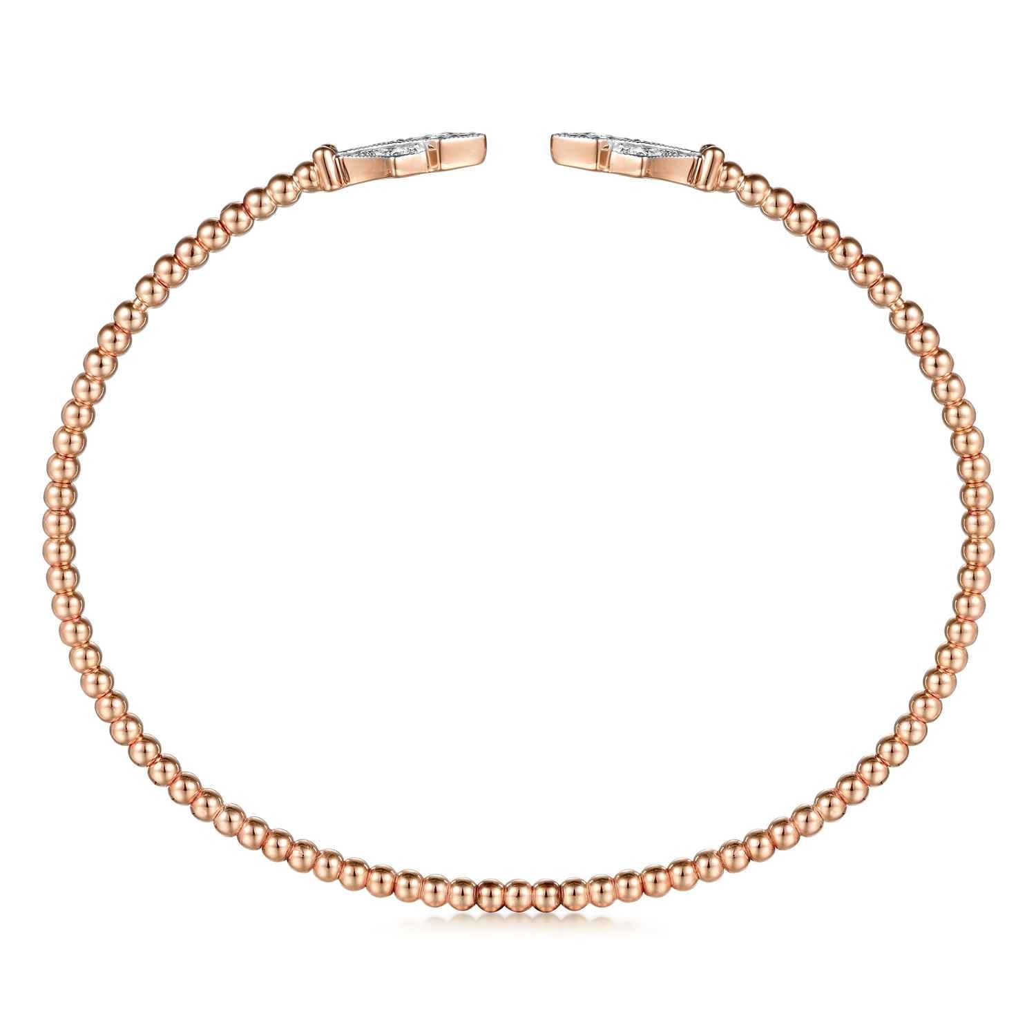 14K Rose Gold Bujukan Diamond Split Cuff - 0.11 ct - Shot 3