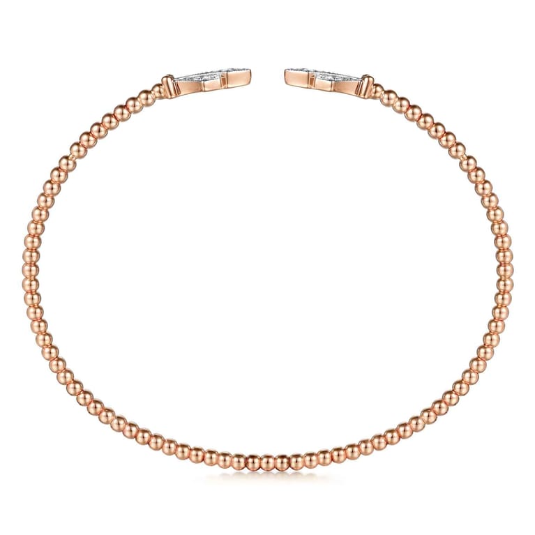 14K Rose Gold Bujukan Diamond Split Cuff - 0.11 ct - Shot 3