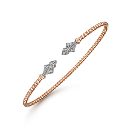 14K Rose Gold Bujukan Diamond Split Cuff
