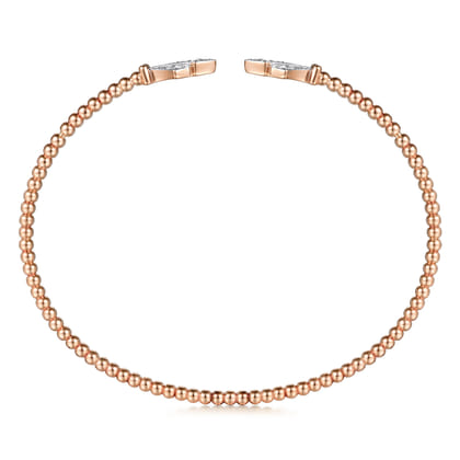 14K Rose Gold Bujukan Diamond Split Cuff
