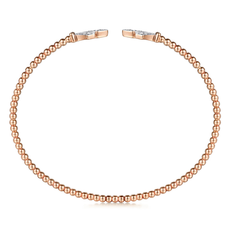 14K Rose Gold Bujukan Diamond Split Cuff - 0.11 ct - Shot 3