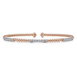 14K Rose Gold Bujukan Diamond Stations Bangle