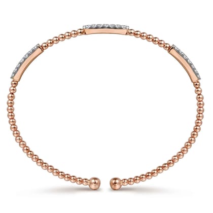 14K Rose Gold Bujukan Diamond Stations Bangle
