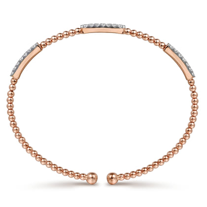 14K Rose Gold Bujukan Diamond Stations Bangle