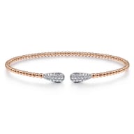 14K Rose Gold Bujukan Diamond Teardrops Bangle