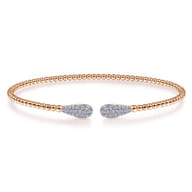 14K Rose Gold Bujukan Diamond Teardrops Bangle