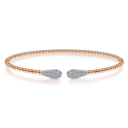 14K Rose Gold Bujukan Diamond Teardrops Bangle