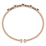 14K Rose Gold Bujukan Diamond and Blue Sapphire Cuff Bracelet - 0.25 ct