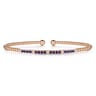 14K Rose Gold Bujukan Diamond and Blue Sapphire Split Bangle - 0.08 ct
