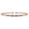 14K Rose Gold Bujukan Diamond and Blue Sapphire Split Bangle - 0.09 ct