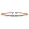 14K Rose Gold Bujukan Diamond and Emerald Split Bangle - 0.09 ct