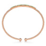 14K Rose Gold Bujukan Diamond and Emerald Split Bangle - 0.09 ct
