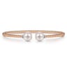 14K Rose Gold Bujukan Diamond and Pearl Split Bangle - 0.05 ct