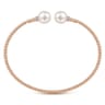 14K Rose Gold Bujukan Diamond and Pearl Split Bangle - 0.05 ct