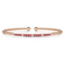 14K Rose Gold Bujukan Diamond and Ruby Split Bangle - 0.09 ct