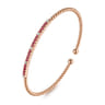 14K Rose Gold Bujukan Diamond and Ruby Split Bangle - 0.09 ct