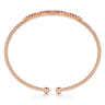 14K Rose Gold Bujukan Diamond and Ruby Split Bangle - 0.09 ct