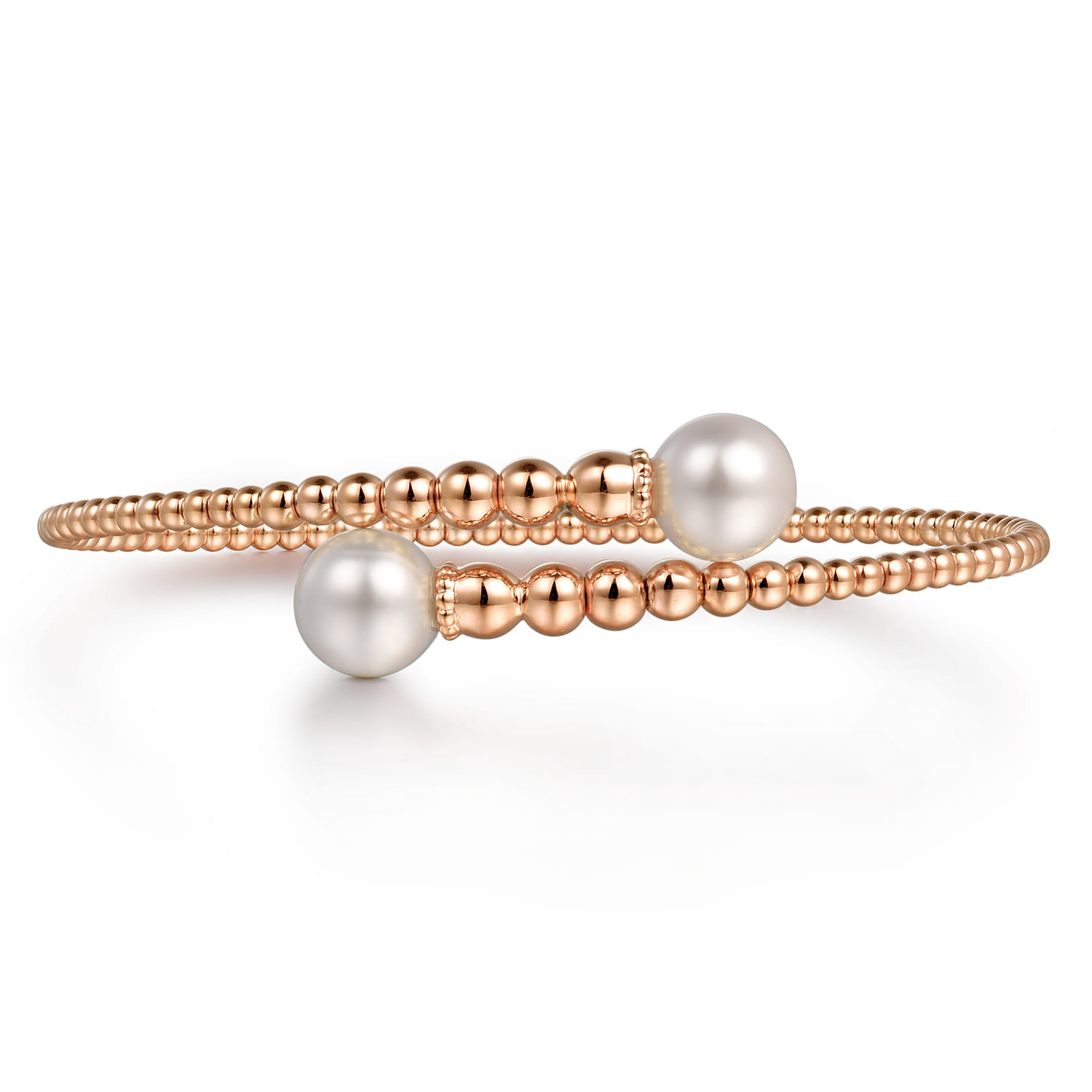14K Rose Gold Bujukan Fresh Water Pearl Bangle - Shot 1