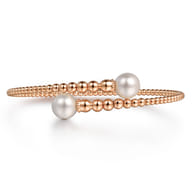 14K Rose Gold Bujukan Fresh Water Pearl Bangle