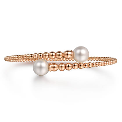 14K Rose Gold Bujukan Fresh Water Pearl Bangle