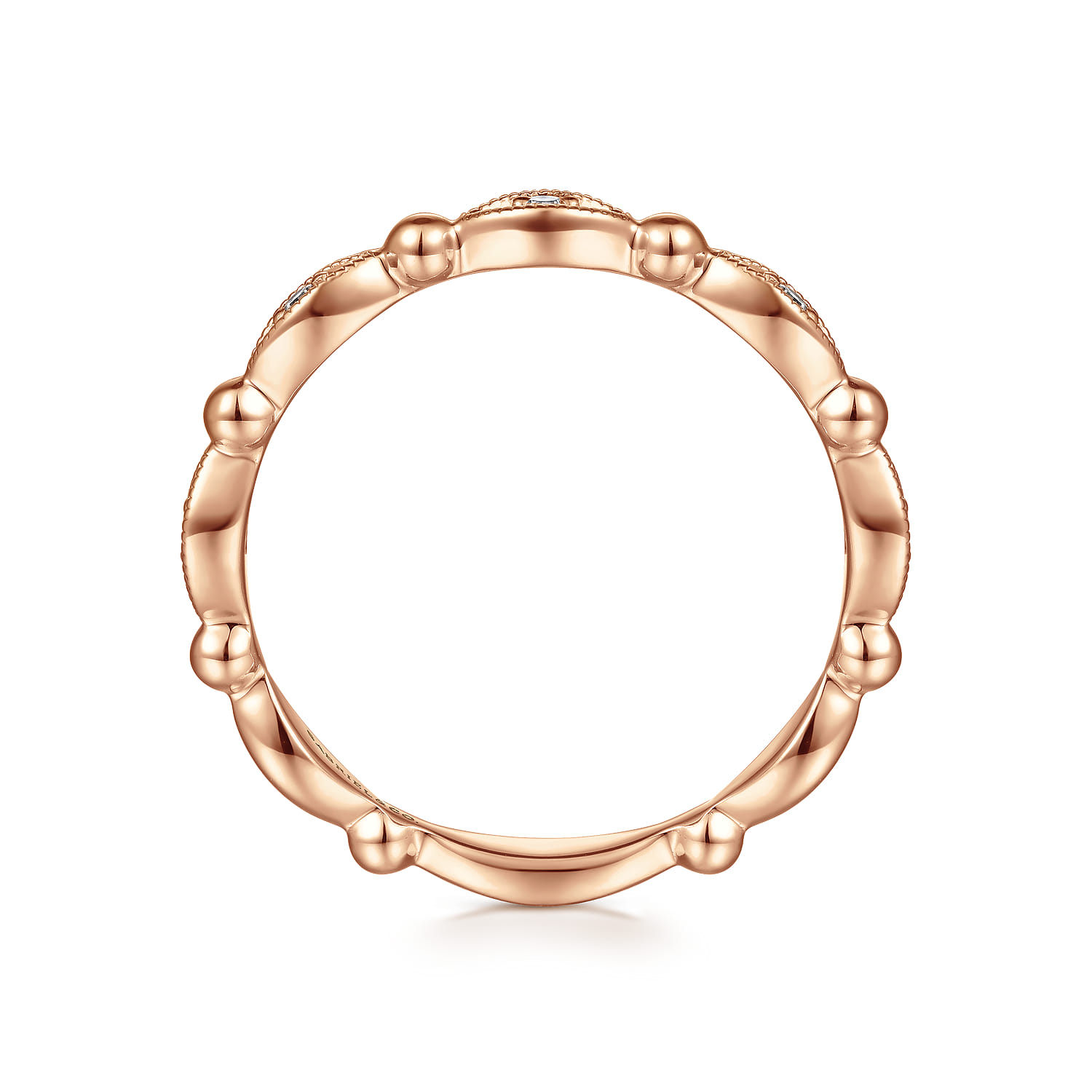 14K Rose Gold Bujukan Marquise Station Diamond Ring - 0.05 ct - Shot 2