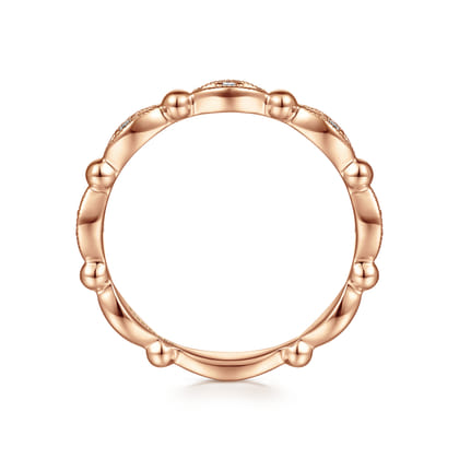14K Rose Gold Bujukan Marquise Station Diamond Ring