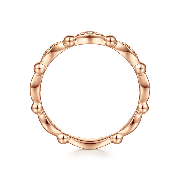 14K Rose Gold Bujukan Marquise Station Diamond Ring - 0.05 ct - Shot 2