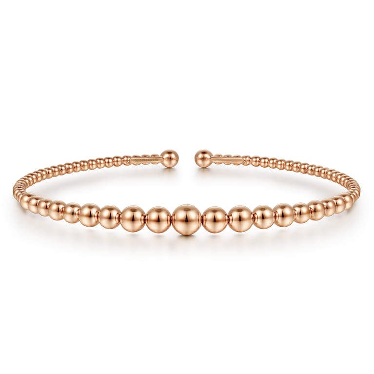 14K Rose Gold Bujukan Open Bangle - Shot 1