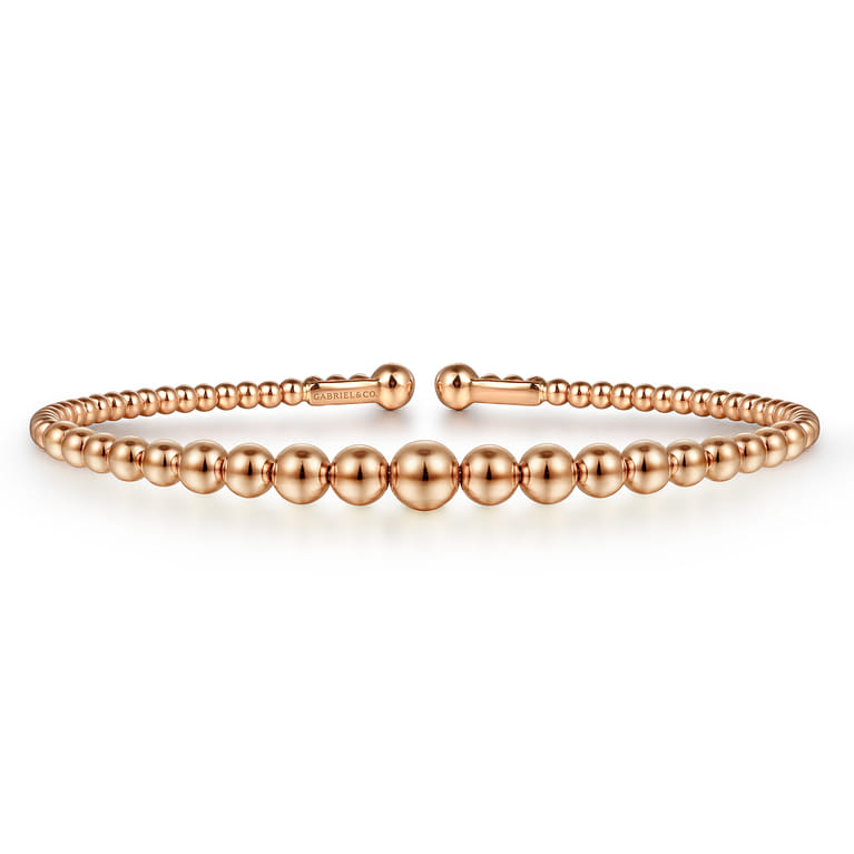 14K Rose Gold Bujukan Open Bangle - Shot 1