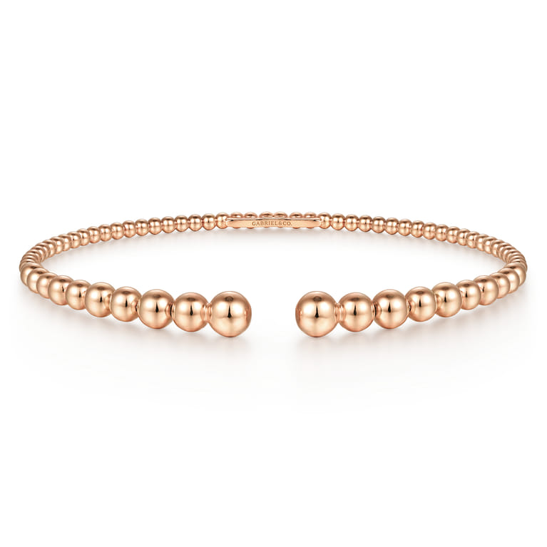 14K Rose Gold Bujukan Open Bangle - Shot 1
