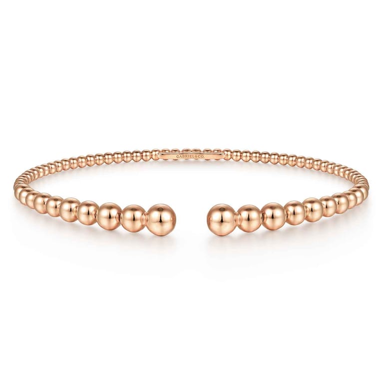 14K Rose Gold Bujukan Open Bangle - Shot 1