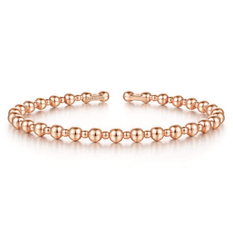 14K Rose Gold Bujukan Open Bangle - Shot 1