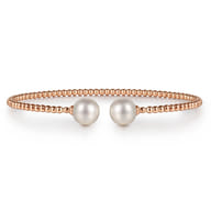 14K Rose Gold Bujukan Pearls Split Bangle