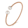 14K Rose Gold Bujukan Pearls Split Bangle