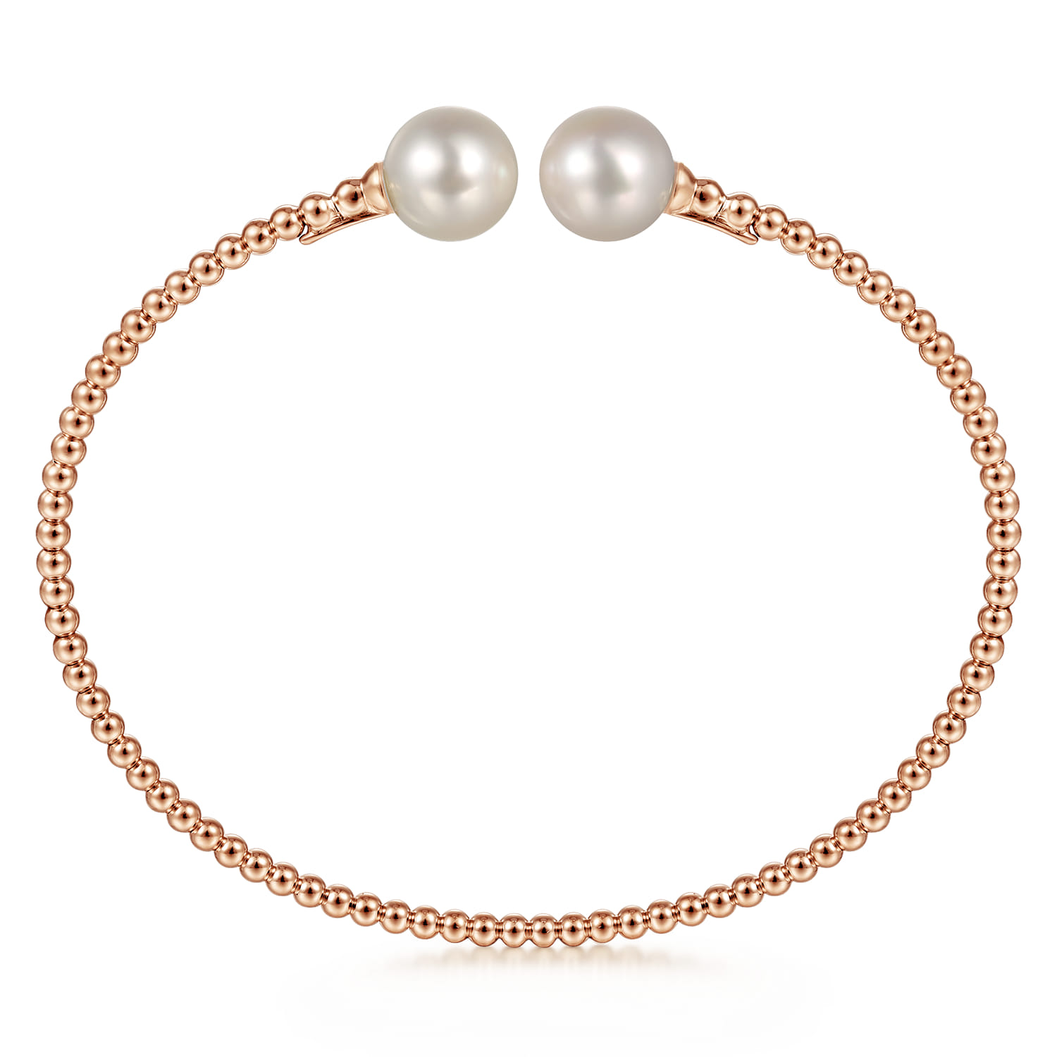 14K Rose Gold Bujukan Pearls Split Bangle - Shot 3