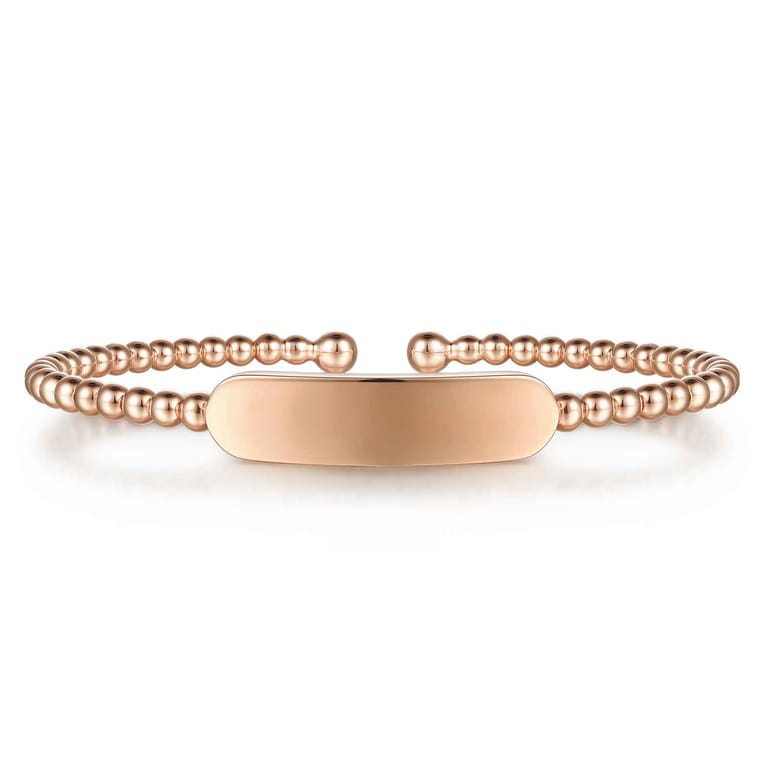 14K Rose Gold Bujukan Personalized Bangle - Shot 1
