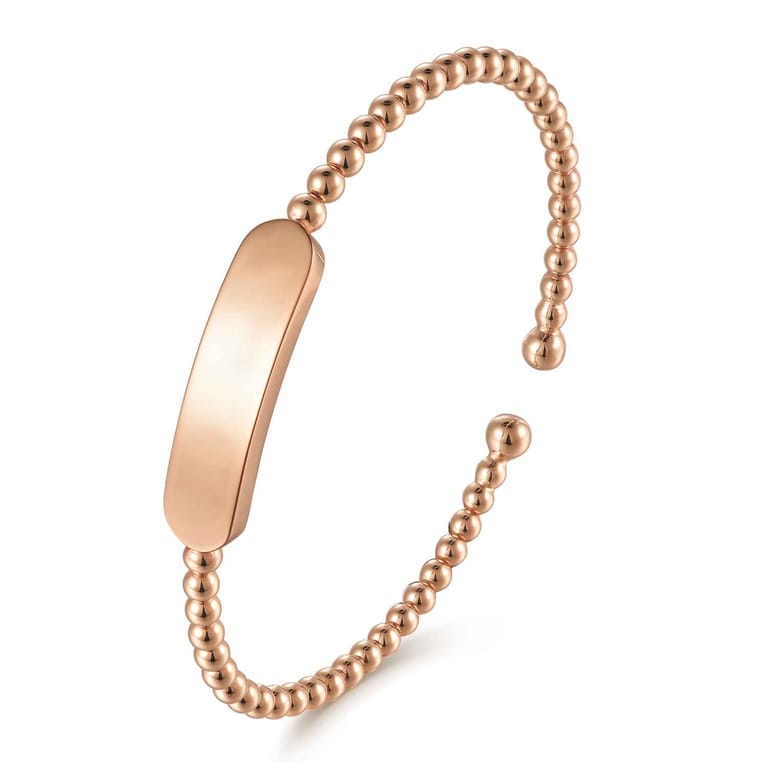 14K Rose Gold Bujukan Personalized Bangle - Shot 2