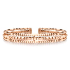 14K Rose Gold Bujukan Pyramid Bangle