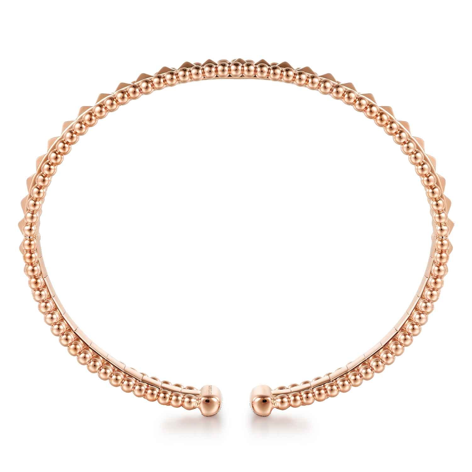 14K Rose Gold Bujukan Pyramid Bangle - Shot 3